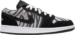 Кроссовки Air Jordan 1 Low GS Zebra, черный