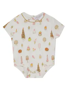 Боди из органического хлопка с графичным принтом Atelier Choux, белый