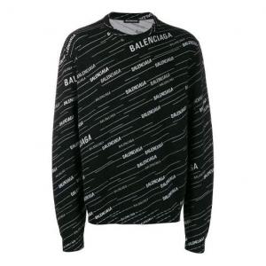 Свитер jacquard logo crewneck sweater 'black' Balenciaga, черный