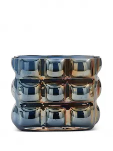 Стеклянная ваза с переливчатым эффектом, 17,5х24х19 см, Polspotten, синий