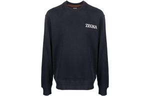 Chest Logo print Detail Sweatshirt Zzegna, синий