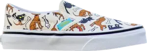 Кеды Vans The Simpsons x Classic Slip-On Kids Family Pets, кремовый