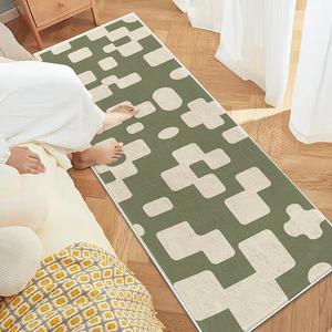 Budis Ковер 50х150 см для спальни/гостиной в скандинавском стиле, с клетчатым узором, из искусственного кашемира, нескользящий