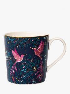 India Hummingbird Paradise 22ct Gold фарфоровая кружка, 344 мл, Navy Sara Miller, vy