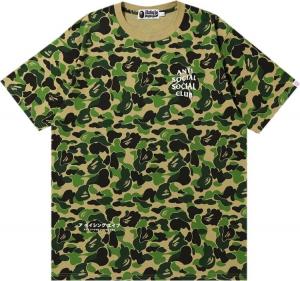 Футболка BAPE x Anti Social Social Club ABC Camo Tee 'Green', зеленый