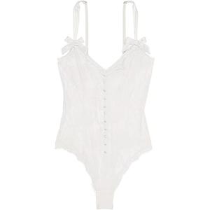 Очень Сексуальный/VS Архив Розовое Кружево Треугольник Тедди/КВ Комбинезон Женский Кокосовый Белый Victoria's Secret