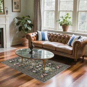 Ковёр Hy Hao Yun Lai Floral для гостиной, 122х183 см, зелёный