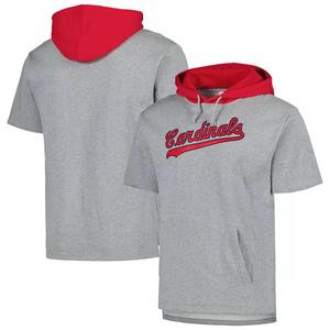 Мужская толстовка с короткими рукавами и короткими рукавами Mitchell & Ness Heather Grey St. Louis Cardinals Postgame