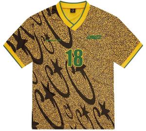 Футболка Corteiz Carni Stellations Football Jersey 'Yellow', желтый/черный/зеленый