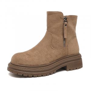 Devanro Женские полусапожки на каблуке 5 см цвета хаки, цвет Khaki