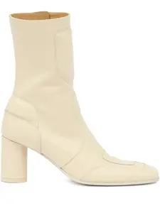 Ботильоны на блочном каблуке Mm6 Maison Margiela, кремовый