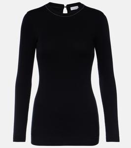 Топ из хлопковой смеси Monili Brunello Cucinelli, черный