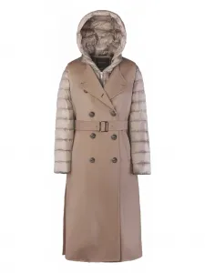 Двубортное пальто с поясом Moorer, коричневый