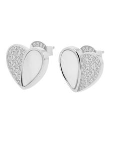 Adeliás Женские серьги-гвоздики в форме сердца из серебра 925 пробы с кубическим цирконием в серебре