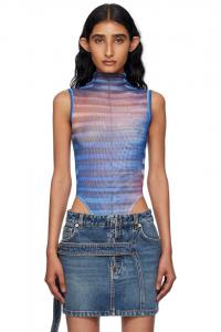 Боди с высоким воротником и принтом AIR Jean Paul Gaultier, мультиколор