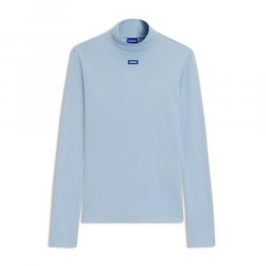 HUGO Футболка с синим логотипом из эластичного хлопка