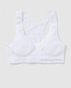 Бесшовный спортивный топ для девочки Cotton Juice, белый