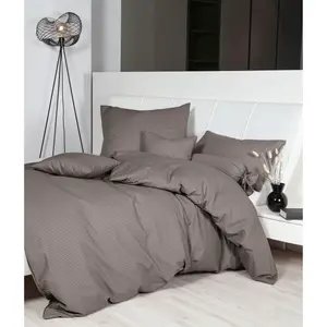 Постельное белье Janine «PIANO 0125 77», на молнии, 100% хлопок, однотонное постельное белье с великолепной структурой, цвет vulkan