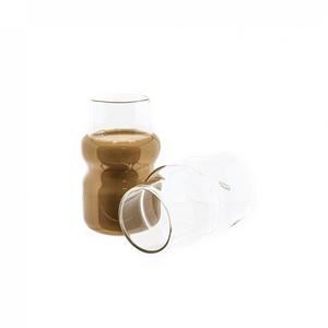 Мулекс 12 шт. Набор стаканов в форме волны, прозрачный, термостойкий для холодных и теплых напитков Mulex