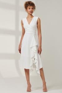 Платье миди с оборками Qiana Jolie Moi, белый