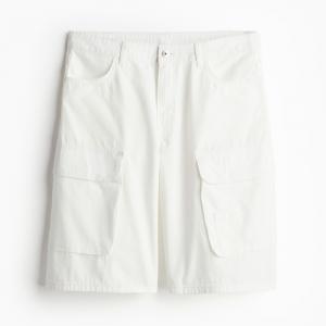 Шорты H&M Canvas Cargo, кремовый