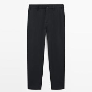 Брюки Massimo Dutti Linen, темно-синий