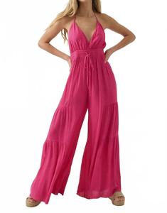 Калли Креповый комбинезон в цвете фуксия PROMESA