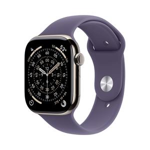 Умные часы Apple Watch Series 11 (GPS+Cellular), 46 мм, Natural Titanium Case/Purple Fog Sport Band - M/L