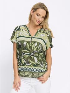 Блузка с принтом цвета хаки и фисташкового цвета Heine