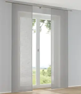 Раздвижная штора Бостон с имитацией льна, антрацитовый цвет, примерно 60 x 175 см (1 шт.) Kutti