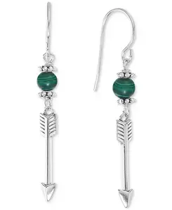 Серьги-Подвески с каменными бусинами и стрелами из стерлингового серебра Macy'S, malachite