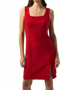 Платье-футляр из шелковистого трикотажа без рукавов в ярко-красном цвете Joseph Ribkoff, Radiant Red