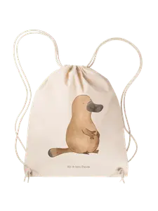 Спортивная сумка Mr & Mrs Panda Sportbeutel Schnabeltier Mut ohne Spruch, кремовый