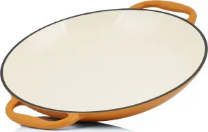 Сковорода для паэльи | Ø 35 см | Солнечный апельсин | Две ручки, чугунная, эмалированная, подходит для индукционной плиты Mahlzeit