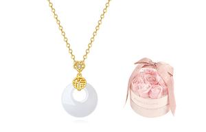 SHEEHHYY Халцедоновое ожерелье из серебра 925 пробы S925 для женщин