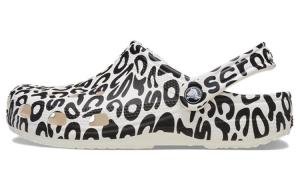 Классические кроксы с искажённым логотипом 'Белый Чёрный'