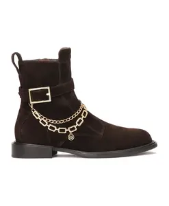 Коричневые сапоги со съемными цепочками Kazar, коричневый