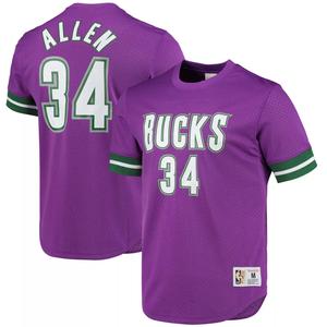 Мужская фиолетовая футболка с именем и номером Mitchell & Ness Ray Allen Milwaukee Bucks 2000