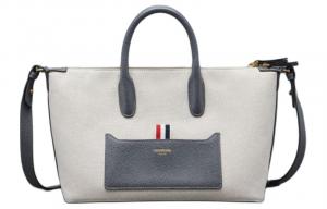 Сумка-шоппер с молнией и принтом логотипа THOM BROWNE