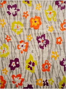 Ковер SAFAVIEH, 249 x 336 см, коллекции Porcello - светло-серый и фиолетовый, цветочный дизайн, не линяет и прост в уходе, идеален для помещений с высокой проходимостью в гостиной, спальне (PRL7730B)