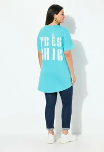 Очень стильная футболка с коротким рукавом и принтом на спине. Ulla Popken, Deep Aqua