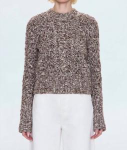 Свитер «Рыбак» Куинн с усадкой в ​​шоколадном меланжевом цвете Pistola, Chocolate Marl