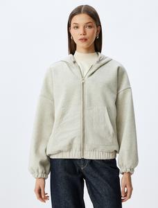 Толстовка с капюшоном на молнии Koton, бежевый