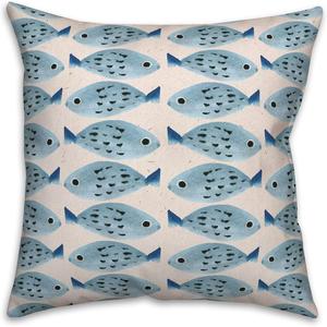 Creative Products Декоративная подушка Swim Fish для дивана и кровати, мягкий пушистый чехол, синий цвет Swim Fish 2