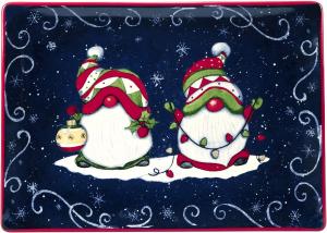 Certified International Holiday Magic Gnomes прямоугольная сервировочная тарелка, 35,5 x 25,4 см, мультиколор, большая