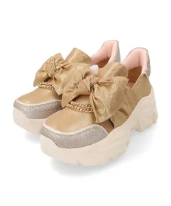 Кроссовки на платформе с лентой Yosuke Usa, цвет Gold