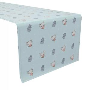 Настольная дорожка, 100 % хлопок, 16x72 дюйма, «Коровы и молочные бидоны»