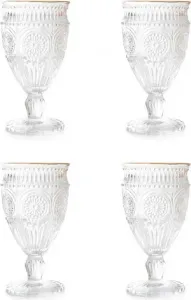 Бокалы для вина HOMLA BARREL с золотым ободком, 0,35 л, набор из 4 шт. Homla