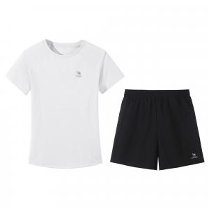 Повседневный костюм женский с круглым вырезом тонкий CAMEL, set (infinite белый top+phantom черный bottom)