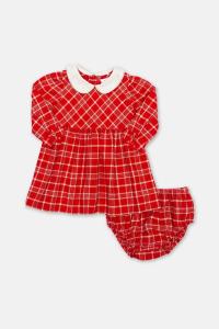 Платье и брюки в клетку для маленьких девочек Kite, красный